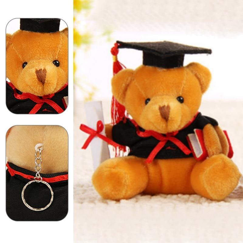 Graduation Teddy Bear Keychain with Cap, Tassel, and Diploma