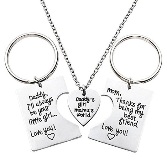 Daddy's Girl Mama's World Necklace & Keychains