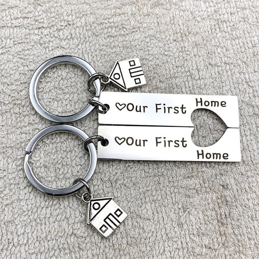 Our First Home Keychain Set for First Time Homeowners