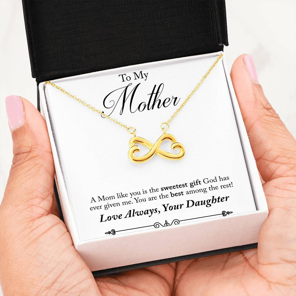 Infinity Heart Necklace / To Mom From Daughter