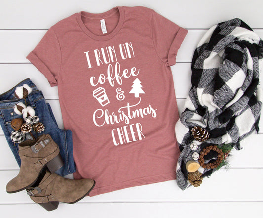 I Run On Coffee And Christmas Cheer Unisex T-Shirt