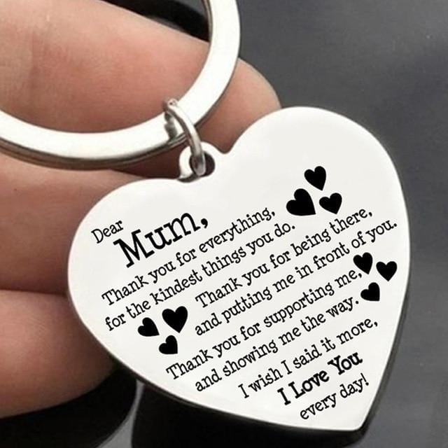 Engraved Thank You Keychain for Mum